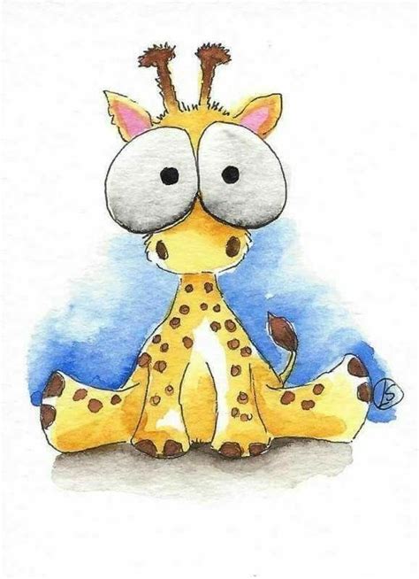 Cute Giraffe Watercolor Paintings Of Animals Happy Paintings