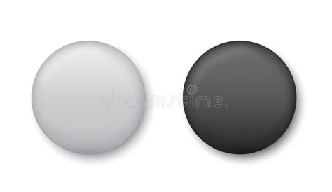 Realistic Blank White And Black Badge Stock Vector Stock Vector