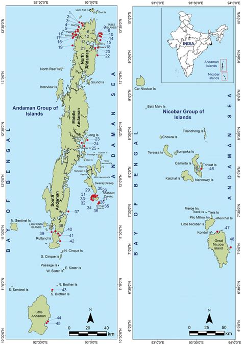 Map Of Study Area Showing The Survey Stations At Andaman And Nicobar