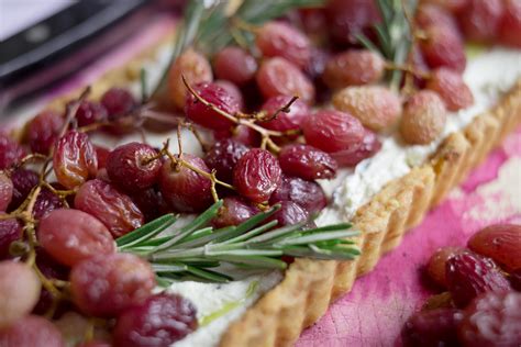 The Hungry Excavator Goats Cheese And Roasted Grapes Tart With Parmesan