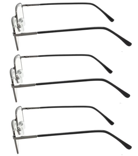 3 pairs rectangle metal reading glasses spring hinge lightweight unisex readers ebay