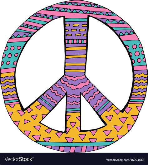 Hippie Peace Symbol Royalty Free Vector Image Vectorstock