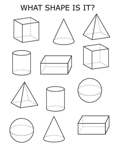 Free Printable 3D Shapes Worksheets Worksheets Master