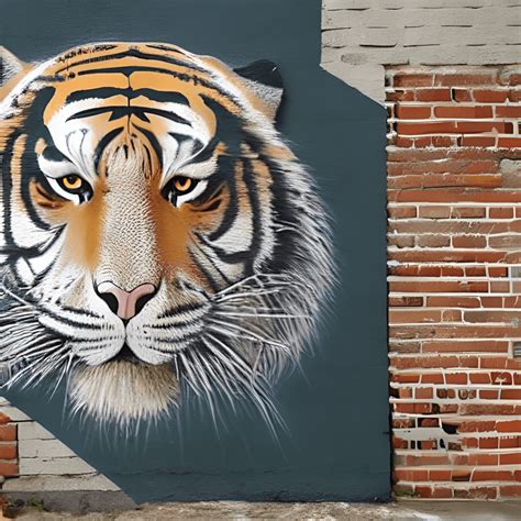 3d Tiger On Graffiti Wall · Creative Fabrica