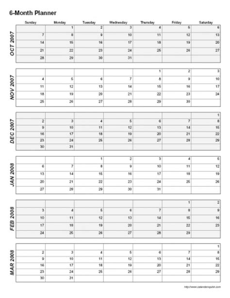 6 Month Printable Calendar Free 6 Month Printable Calendar Free May