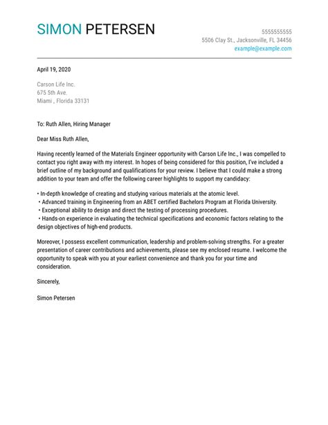 Cover Letter Examples Canva