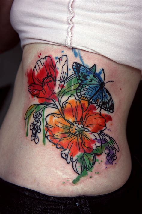 Watercolor Flower Tattoo I Tattoo At Tattoo Boogaloo 528 Flickr