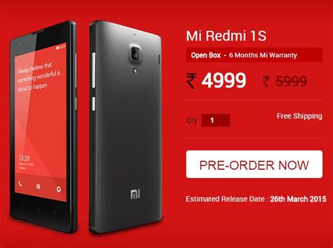 Xiaomi Redmi 1s Refurbished Unboxed Units To Go On Sale Thursday