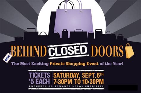 The Poster For Behind Closed Doors Shows Shopping Bags In Front Of A