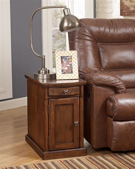 Chairside End Table With Power Outlets And Pull Out Shelf By Signature