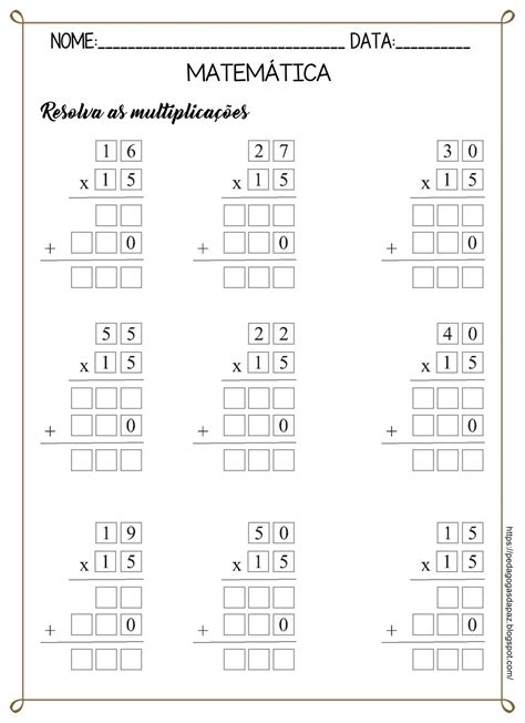 Multiplicação Para 2 Ano