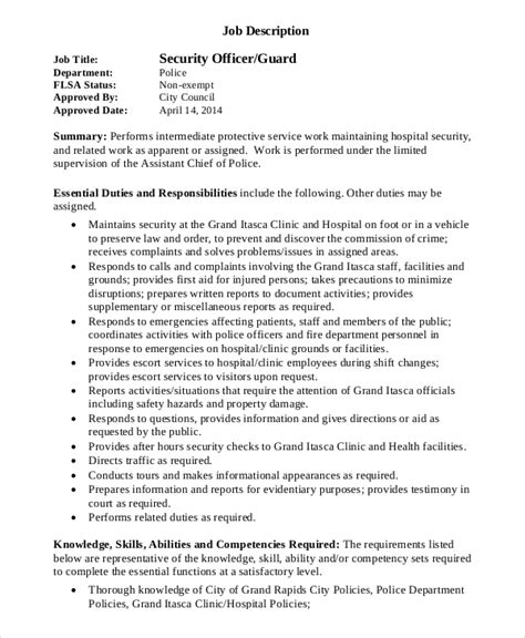 Security officer resume + guide with examples per resume section. FREE 9+ Sample Security Officer Job Descriptions in PDF | MS Word