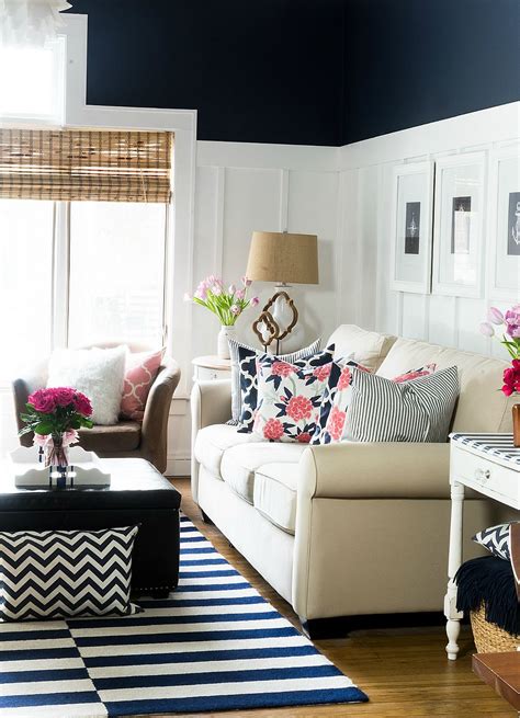 We start by googling a simple keyword, only to end up with an endless sea of sofas to bookcases and every home item in between — turning our search from fun treasure hunt to survival of the strongest. Pink and Navy Living Room | Blue living room decor, Home ...