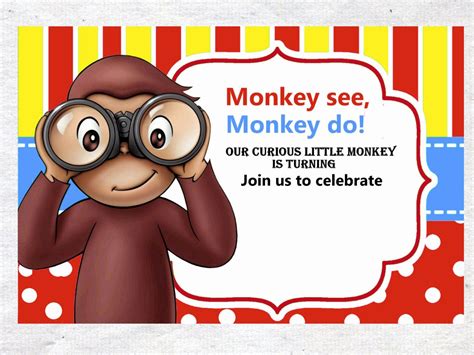 Find curious george videos and games online at pbskids.org/curiousgeorge. Curious George Birthday Invitations Template Awesome Free ...