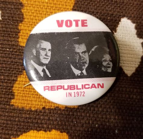 Vote Republican In 1972 Pinback Button Etsy