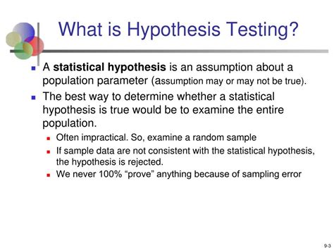 Ppt Chapter 9 Introduction To Hypothesis Testing Powerpoint