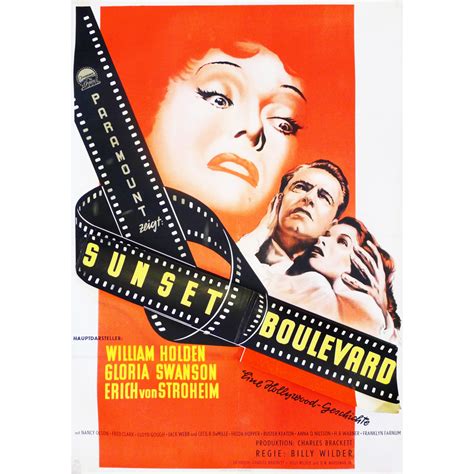 William holden, gloria swanson, erich von stroheim and others. Original 1950 "Sunset Blvd" Movie Poster ||TFTMMelrose