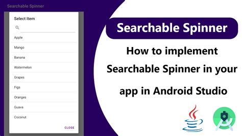 How To Implement Searchable Spinner In App Android Studio Java