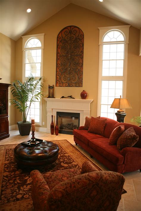 Great Room with Fireplace...try this with angling our couch... | Living