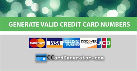List Of Credit Card Numbers Generated From