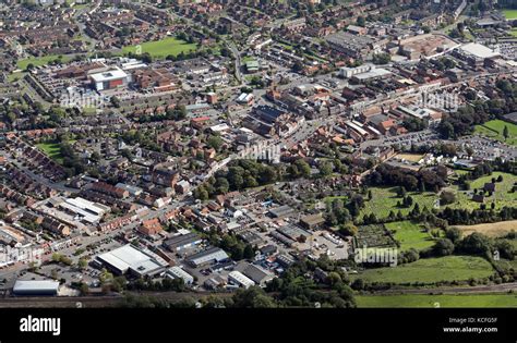 Aerial View Of Northallerton Town Centre North Yorkshire Uk Stock