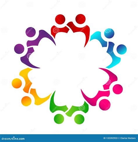 Teamwork People Union Logo Stock Vector Illustration Of Hands 132392933