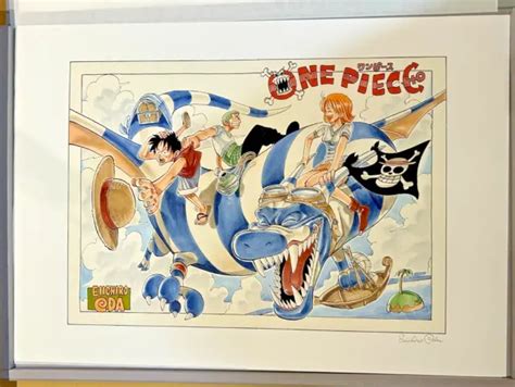 Original Manga Art One Piece Eiichiro Oda Signed Real Gold Collection