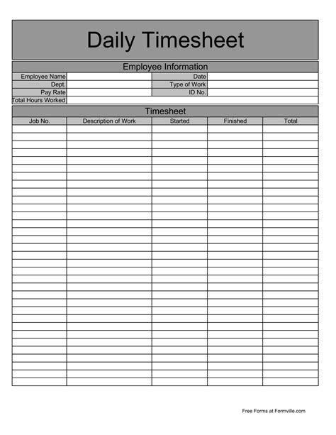 Download Daily Timesheet Template | Excel | Pdf | Rtf | Word - Free ...