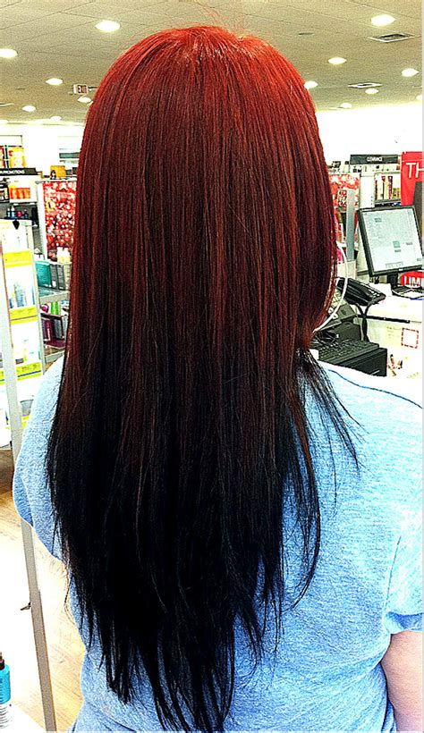 Fading any type of black hair dye requires the same process. Reverse Ombré ... Red to black fade hair | Reverse ombre ...