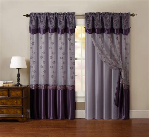One Piece Window Curtain Drapery Sheer Panel Plum Purple