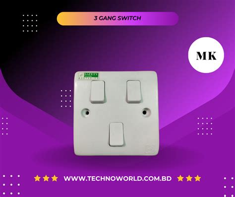 3 Gang 1 Way Switch Mk Series Techno World