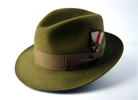 Fedora The Phoenix Olive Green Fedora Hat For Men Mens Etsy Fedora