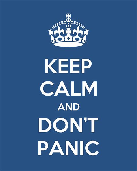 Keep Calm And Dont Panic Digital Art By Edit Voros