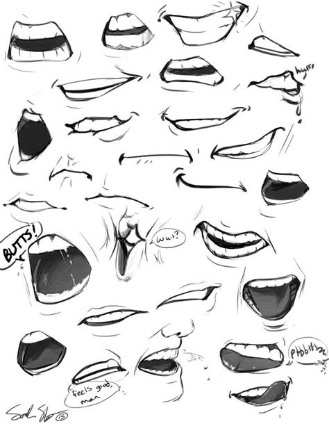 How To Draw A Smiling Mouth Anime Draw Level