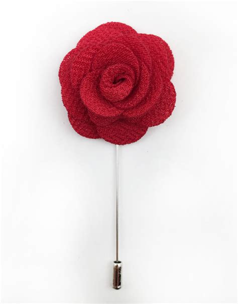 Red Flower Lapel Pins Gentlemanjoe
