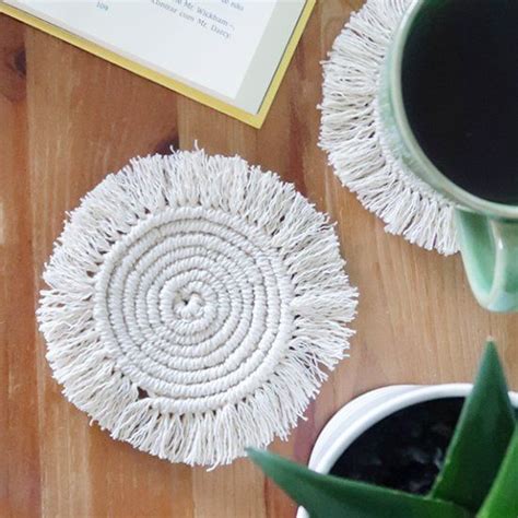 Download DIY Round Macramé Boho Costers | Diy coasters, Crafts, Diy
