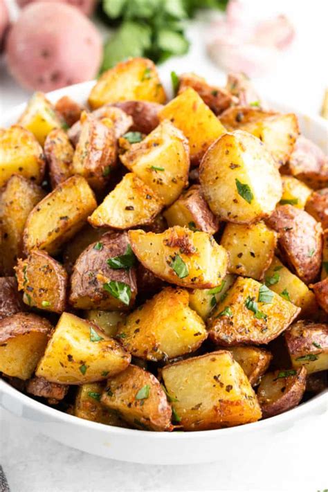 Parboil baby red potatoes in boiling water for 5 to 8 minutes to precook them. Garlic Parmesan Roasted Red Potatoes with Video • Bread ...