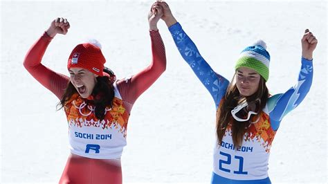 Tina Maze Y Dominique Gisin Dos Medallas De Oro En La Misma Prueba En Sochi Infobae