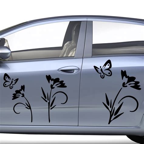 Car Stickers And Decals Sticker Flowers And Butterfly Ambiance