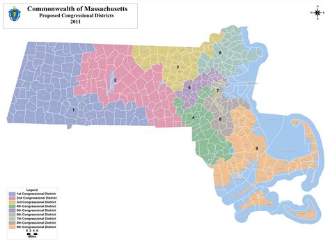 2012 Mass Redistricting - 9 Districts - Neal (D-MA2 to MA1), Loses ...