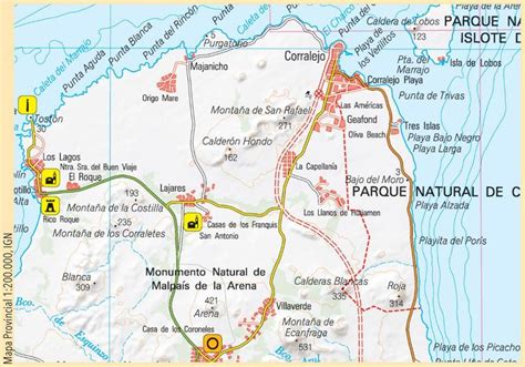 Mapa Provincial De Arenales Y Dunas De Corralejo Fuerteventura Paisajes Mapas Geografia E