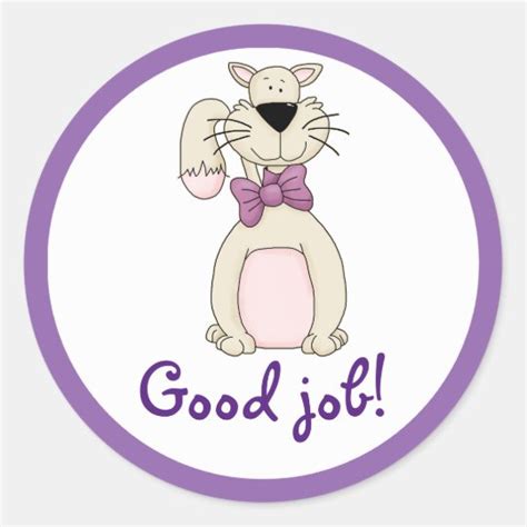 Pretty Kitty Cat Personalized Reward Good Job Classic Round Sticker