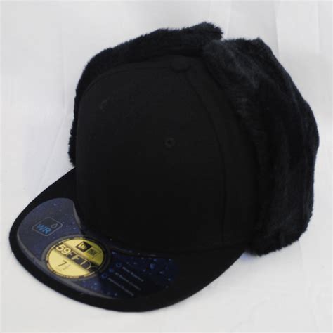 New Era 59fifty Dwr Dog Ear Black Russian Winter Fitted Flat Peak Hat Cap Ebay