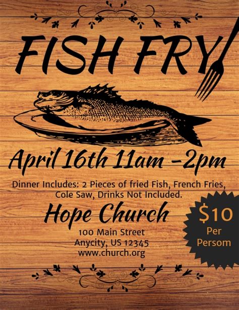 Fifteen free printable fish outline pages to use for fish crafts and activities. Fish Fry Template | PosterMyWall