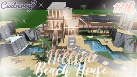 On this video, i made a beach!!! Bloxburg | Hillside Beach House 131k | Speed Build ...