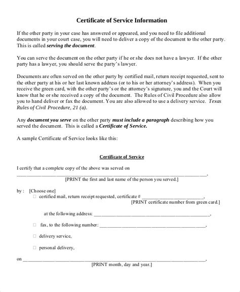Reward those who've earned it — choose from our collection of certificate designs and customize them for any achievement. Certificate of Service Template - 15+ Word, PDF, PSD, AI ...