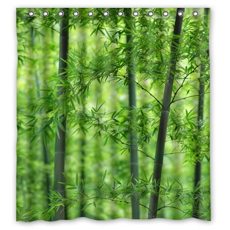 High Quality Green Leaves Bamboo Customize Unique Waterproof Shower