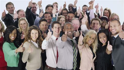 Portrait Of A Large Group Of Happy And Diverse Business People Who Are
