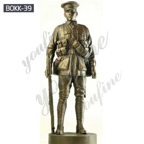 Outdoor Military Antique Bronze Standing Soldier Garden Statue