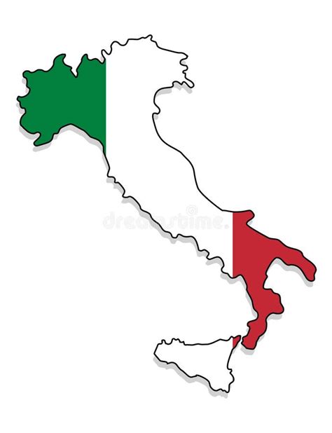 Italy Map Of Italy Vector Illustration Stock Vector Illustration Of